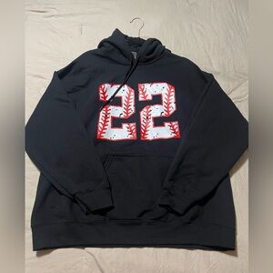Black Baseball Graphic Hoodie